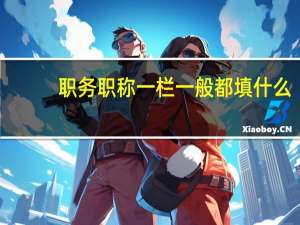 职务职称一栏一般都填什么