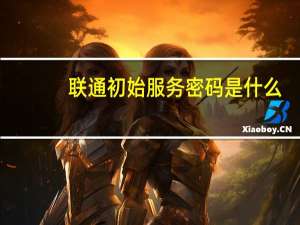 联通初始服务密码是什么