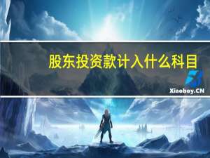股东投资款计入什么科目