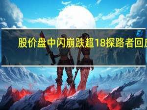 股价盘中闪崩跌超18%探路者回应：经营无雷点股价变动或市场行为