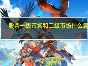 股票一级市场和二级市场什么意思