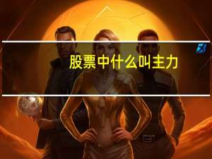 股票中什么叫主力