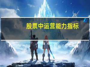股票中运营能力指标