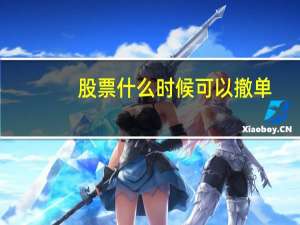 股票什么时候可以撤单