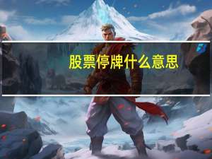 股票停牌什么意思