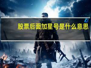 股票后面加星号是什么意思