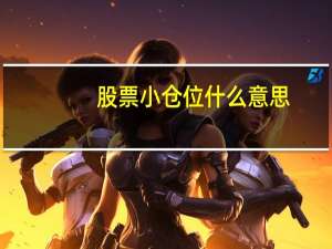 股票小仓位什么意思
