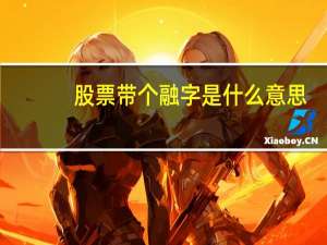 股票带个融字是什么意思