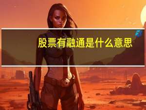 股票有融通是什么意思