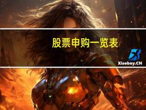 股票申购一览表