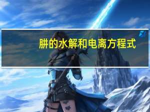 肼的水解和电离方程式