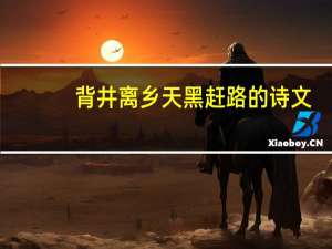 背井离乡天黑赶路的诗文