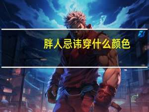 胖人忌讳穿什么颜色