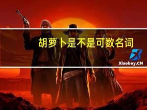 胡萝卜是不是可数名词