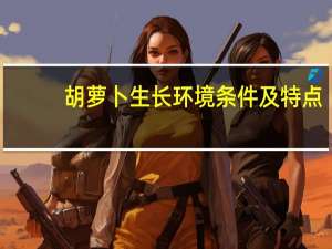 胡萝卜生长环境条件及特点