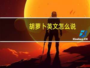 胡萝卜英文怎么说（胡萝卜英文）