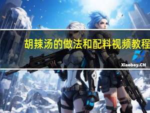 胡辣汤的做法和配料视频教程（胡辣汤的做法和配料）