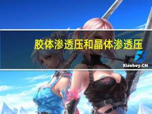 胶体渗透压和晶体渗透压