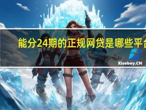 能分24期的正规网贷是哪些平台