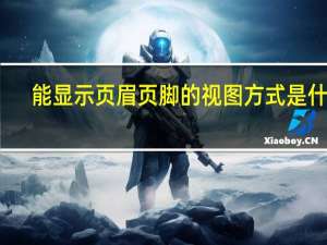 能显示页眉页脚的视图方式是什么（显示页眉页脚的视图方式是什么）