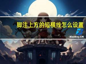 脚注上方的短横线怎么设置（脚注的横线怎么设置）