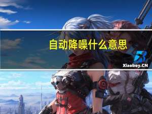 自动降噪什么意思