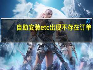 自助安装etc出现不存在订单（安装etc显示订单不存在）