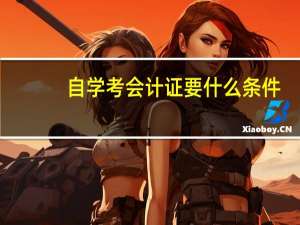 自学考会计证要什么条件