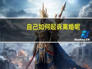 自己如何起诉离婚呢
