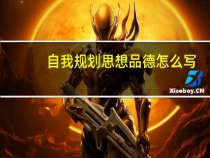 自我规划思想品德怎么写