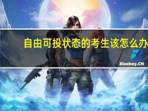 自由可投状态的考生该怎么办