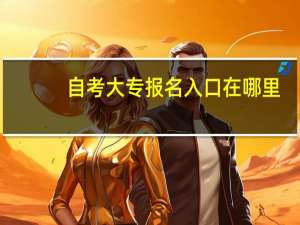 自考大专报名入口在哪里