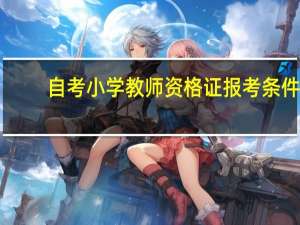 自考小学教师资格证报考条件