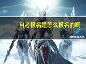 自考报名是怎么报名的啊，有什么程序吗