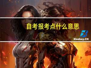 自考报考点什么意思