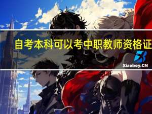 自考本科可以考中职教师资格证吗
