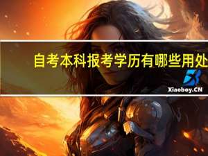 自考本科报考学历有哪些用处