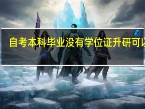 自考本科毕业没有学位证升研可以吗