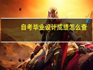 自考毕业设计成绩怎么查