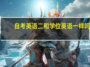 自考英语二和学位英语一样吗