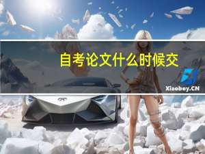 自考论文什么时候交