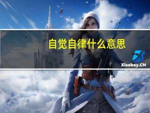 自觉自律什么意思