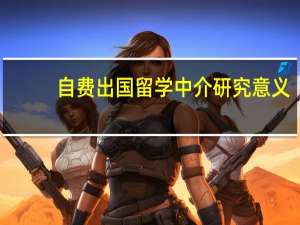 自费出国留学中介研究意义