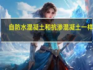 自防水混凝土和抗渗混凝土一样吗