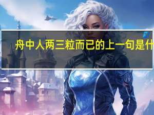 舟中人两三粒而已的上一句是什么