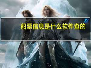 船票信息是什么软件查的