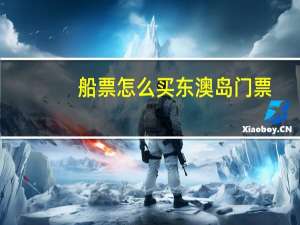 船票怎么买东澳岛门票