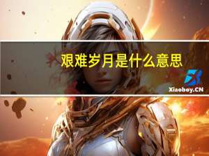 艰难岁月是什么意思
