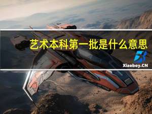艺术本科第一批是什么意思