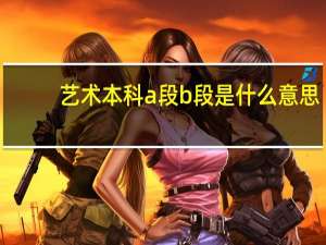 艺术本科a段b段是什么意思